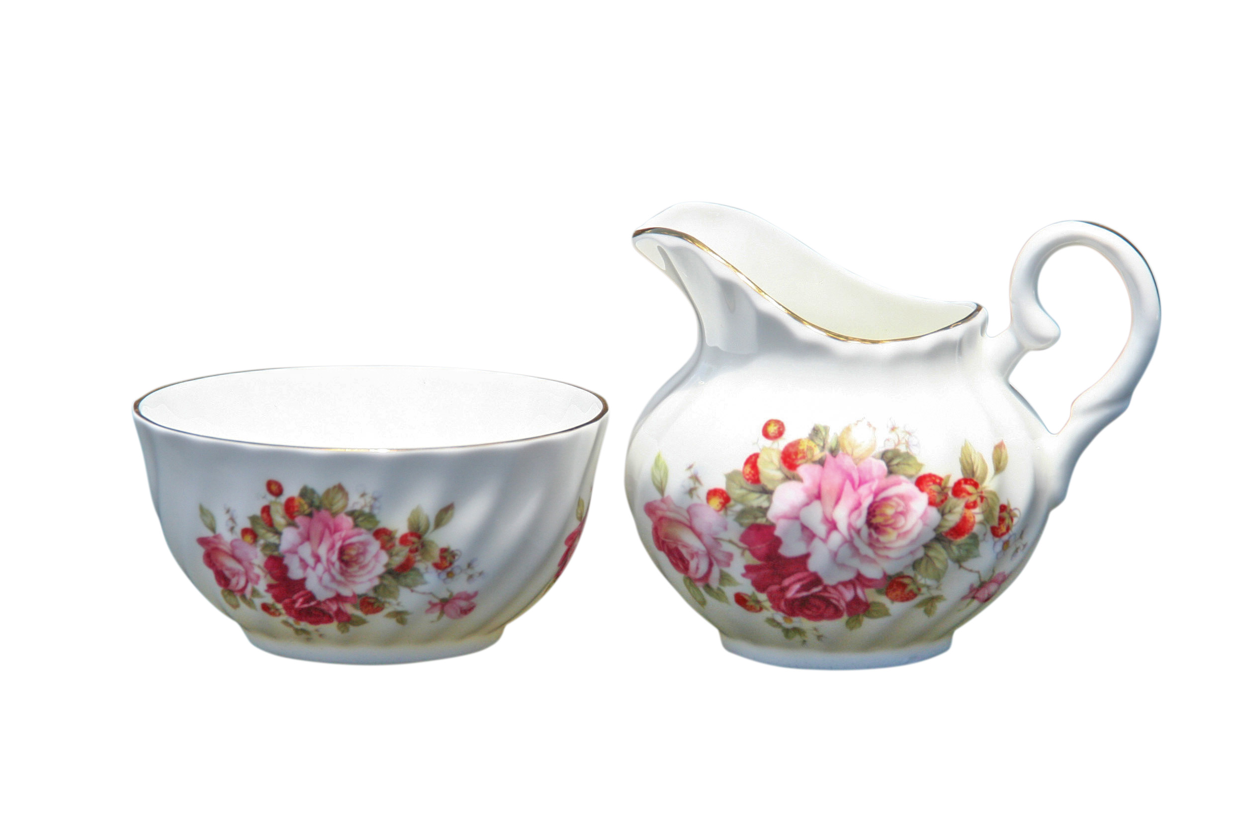 Strawberry Rose Sugar & Creamer Set Strawberry Rose Sugar & Creamer Set